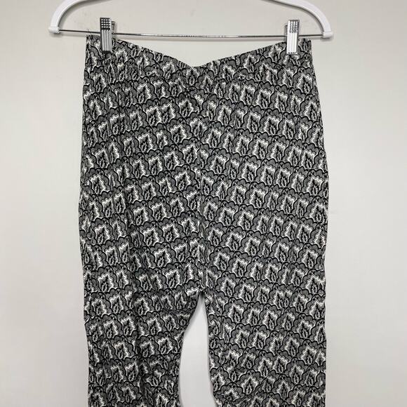 H&M Harem Trouser Pants Floral All Over Pattern Elastic Waist‎ Pocket Black 4 - Picture 7 of 13